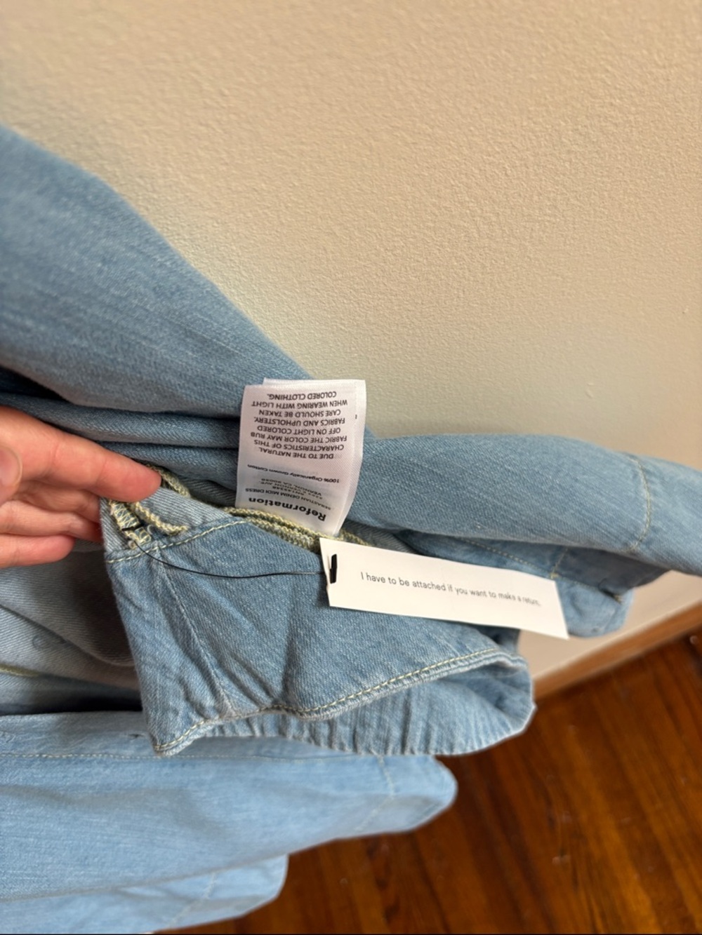 NWT Reformation • Sebsatien Denim Midi Dress - Picture 5 of 7